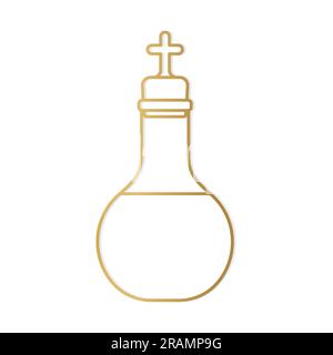 goldene Heilige Ölampulle, Salbung des kranken Sakramentsymbols - Vektordarstellung Stock Vektor