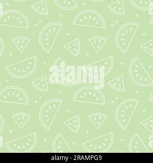 Nahtloses Muster aus Wassermelonenscheiben, ideal zum Einpacken, Textil, Tapete, Grußkarte – Vektordarstellung Stock Vektor