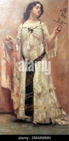 Porträt von Charlotte Berend im weißen Kleid 1902 von Lovis Corinth Stockfoto