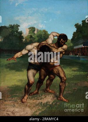 The Wrestlers 1853 von Gustave Courbet Stockfoto