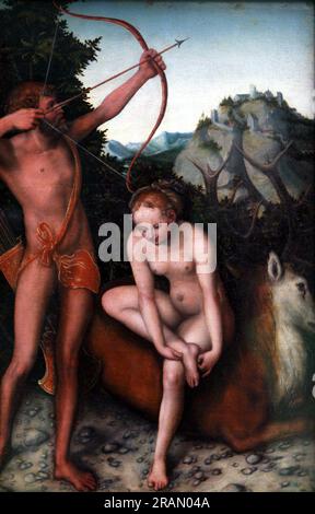 Apollo und Diana c.1530; Deutschland von Lucas Cranach dem Ältesten Stockfoto