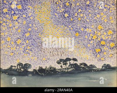 Landschaft mit Sternen 1908 von Henri-Edmond Cross Stockfoto