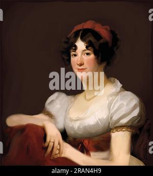 Vektorgemälde von Dolley Madison (1768-1849), Ehefrau von James Madison, dem vierten Präsidenten der Vereinigten Staaten von 1809 bis 1817. Stock Vektor