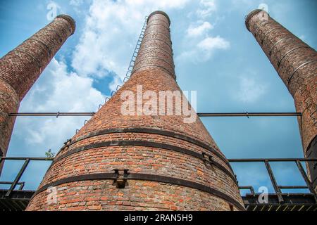 Im Zuiderzee-Museum brannte man früher Muscheln für die Kalkherstellung Stockfoto