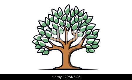 Symbol für einfachen Baumvektor, Logo. Flacher Baum auf weißem Hintergrund Stock Vektor