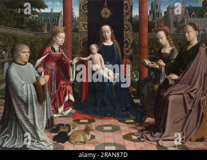 Die Jungfrau und das Kind mit Heiligen und Spender 1510 von Gerard David Stockfoto