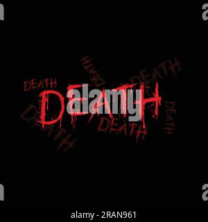 Blutspritzer Tod englische Buchstaben Hintergrund Stock Vektor