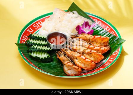 Gebratene Vietnamgarnele, thailändische Küche Stockfoto
