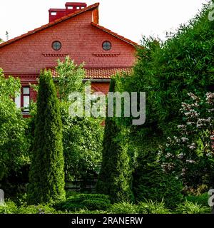 Hinterhof Design-Elemente eines schönen privaten Hauses. Stockfoto