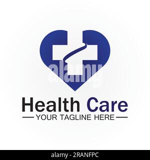 Logo-Design-Vorlage für Gesundheitswesen oder medizinisches Herz Stock Vektor