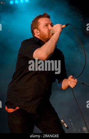 Guy Garvey - Elbow, V2009, Hylands Park, Chelmsford, Essex, Großbritannien - 23. August 2009 Stockfoto