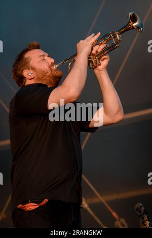 Guy Garvey - Elbow, V2009, Hylands Park, Chelmsford, Essex, Großbritannien - 23. August 2009 Stockfoto