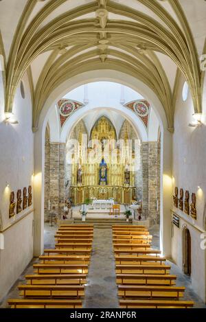 Innere der Kirche Sant Miquel in Miralcamp (Pla d'Urgell, Lleida, Katalonien, Spanien) ESP: Inneres de la iglesia de Sant Miquel de Miralcamp Stockfoto