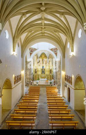 Innere der Kirche Sant Miquel in Miralcamp (Pla d'Urgell, Lleida, Katalonien, Spanien) ESP: Inneres de la iglesia de Sant Miquel de Miralcamp Stockfoto