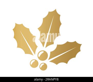 goldene weihnachtszeit Heilige Beere Ikone- Vektordarstellung Stock Vektor