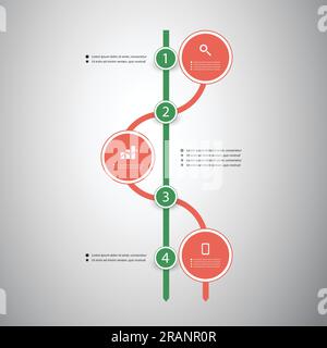 Infografik Konzept – Entwurf Von Flussdiagrammen – Zeitachse Stock Vektor