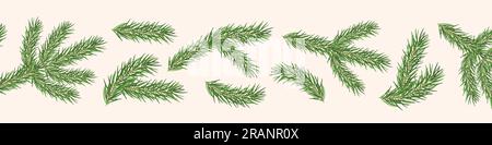 weihnachtsbanner mit Tannenbäumen - Vektordarstellung Stock Vektor