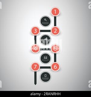 Infografik Konzept – Entwurf Von Flussdiagrammen – Zeitachse Stock Vektor