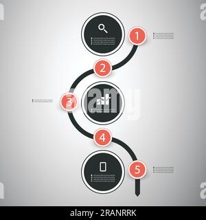 Infografik Konzept – Entwurf Von Flussdiagrammen – Zeitachse Stock Vektor