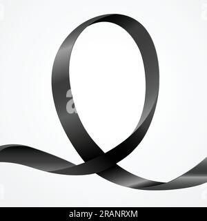 Awareness schwarzes Farbband, Hintergrundvorlage mit Kopierbereich für Deckblatt, Seite oder Werbedesign Stock Vektor