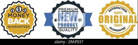 Geld-zurück-Garantie, erstklassige Produktqualität Stock Vektor