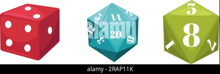 Spielwürfel für Spiele, rollenspiele und Bretter Stock Vektor