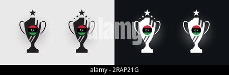 pokal-pokal-Pokal-Fußball-Champion-Vektordarstellung für Libyen Stock Vektor