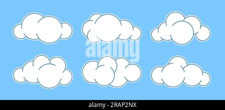 Verschiedene flauschige Kumuluswolken Stock Vektor