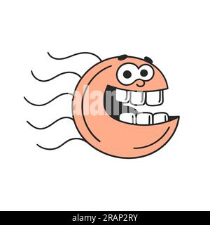 Runder Zeichentrickfilm witziges, lachendes Monster Stock Vektor