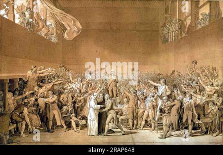 Der Tennisplatzschwur vom 20. Juni 1789 1791 von Jacques-Louis David Stockfoto