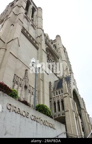 Grace Cathedral wurde 1964 1100 fertiggestellt California Street San Francisco California USA Stockfoto