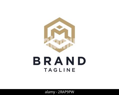 Anfangsbuchstabe M Logo geometrisch. Designvorlage Für Flat Vector-Logos. Stock Vektor