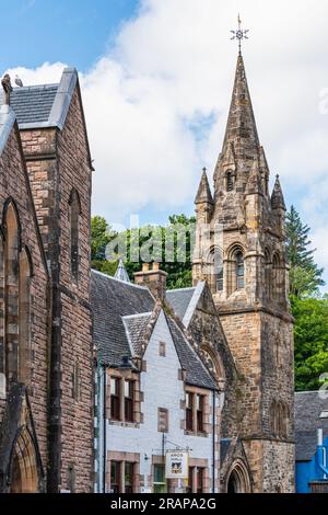 Tobermory von einer Drohne, Isle of Mull, Schottland, Großbritannien Stockfoto