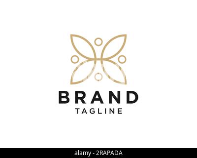 Abstraktes ursprüngliches Buchstabe-H-Logo. Gold Linear. Geeignet für Logos für Unternehmen, Gesundheitswesen, Natur und Schönheit. Designvorlage Für Flat Vector-Logos Stock Vektor
