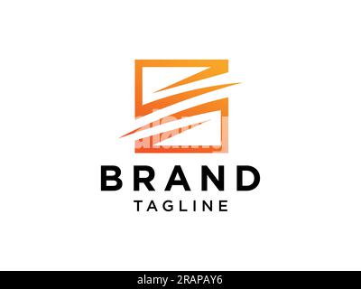 Abstraktes erstes Buchstabe-S-Logo. Orangefarbener Stil, isoliert auf weißem Hintergrund. Verwendbar für Unternehmens- und Branding-Logos. Designvorlage Für Flat Vector Logo El Stock Vektor