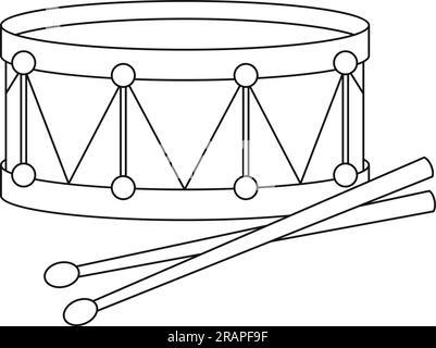 Leicht zu färbender Cartoon-Vektor Darstellung einer Trommel isoliert auf weißem Hintergrund Stock Vektor