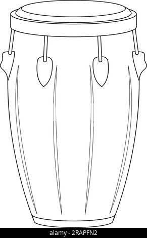 Leicht zu färbender Cartoon-Vektor Darstellung einer Conga-Trommel isoliert auf weißem Hintergrund Stock Vektor