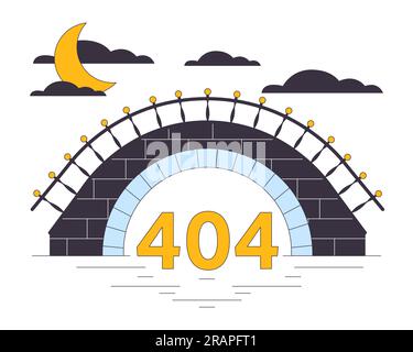 Flash-Meldung Steinfangbrücke Fehler 404 Stock Vektor
