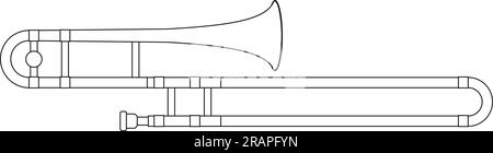 Leicht zu färbender Cartoon-Vektor Darstellung einer auf weißem Hintergrund isolierten Posaune Stock Vektor
