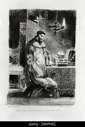 Faust in seiner Studie 1828 von Eugene Delacroix Stockfoto