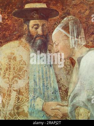 Treffen zwischen der Königin von Sheba und König Salomon (Detail) 1466 von Piero della Francesca Stockfoto