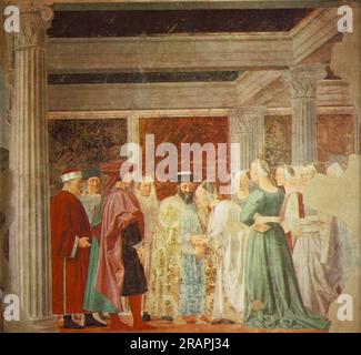 Treffen zwischen der Königin von Sheba und König Salomon 1466 von Piero della Francesca Stockfoto