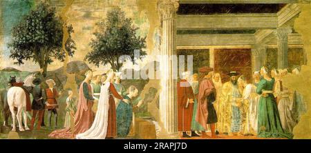 Prozession der Königin von Sheba und Treffen zwischen der Königin von Sheba und König Salomon 1464 von Piero della Francesca Stockfoto