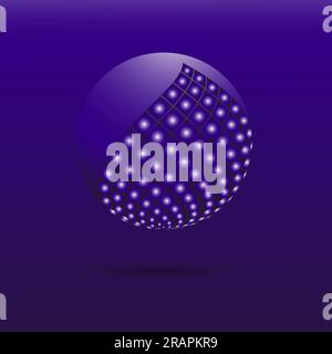 Kugelförmiger Schutzschild. Virenschutzblase. Hintergrund der antiviralen Technologie. 3D energetische Kugelbarriere. Landing-Page Stock Vektor