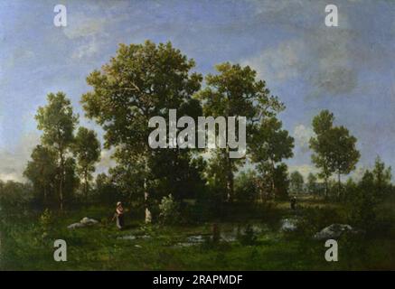 Sonnige Tage im Wald 1850 von Narcisse-Virgilio Diaz Stockfoto