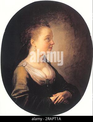 Porträt einer jungen Frau 1640 von Gerrit Dou Stockfoto