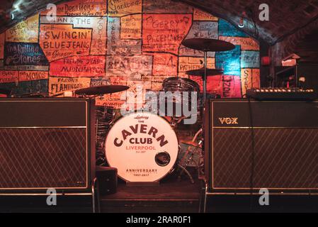 Der Cavern Club in Liverpool, Großbritannien, ist der Geburtsort der Beatles und befindet sich in der 10 Mathew Street. Stockfoto