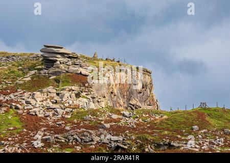 Der Cheesewring auf Bodmin Moor, Cornwall, England Stockfoto