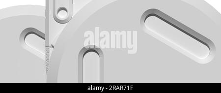 Futuristische Form von mechanischem Panel harte Oberfläche Grau Abstraktes, elegantes und modernes 3D-Rendering Imagehigh Auflösung 3D-Rendering-Bild Stockfoto