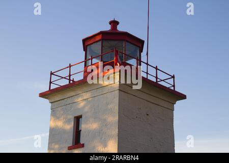 Goderich historischer Leuchtturm bei Sonnenuntergang Stockfoto